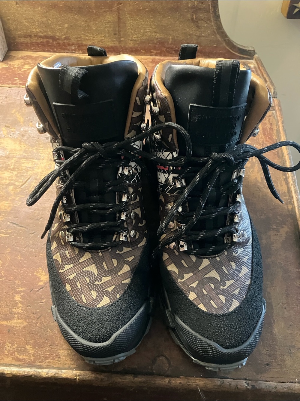 Authentic Burberry TB Monogram Hiking boots